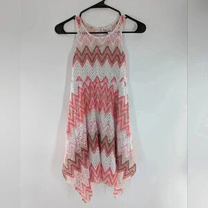 Emily West Girls Size 10 White And Peach Sleeveless Dress